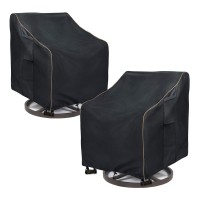 Lsongsky Outdoor Swivel Rocker Chair Cover 2 Pack,Patio Swivel Chair Covers For Outdoor Furniture,Rocking Chair Covers Waterproof (27.5W X 32.5D X 39H Inch)Black
