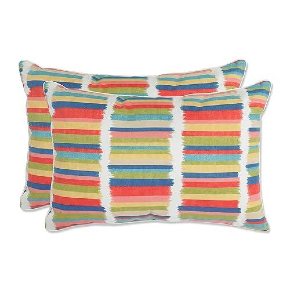 Pillow Perfect Stripe Indooroutdoor Accent Throw Pillow Plush Fill Weather And Fade Resistant Lumbar 165 X 245 Off