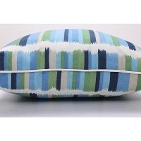 Pillow Perfect Stripe Indooroutdoor Accent Throw Pillow Plush Fill Weather And Fade Resistant Lumbar 115 X 185 Blue