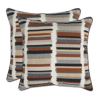 Pillow Perfect Stripe Indooroutdoor Accent Throw Pillow Plush Fill Weather And Fade Resistant Large 185 X 185 Black