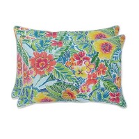 Pillow Perfect Bright Floral Indooroutdoor Accent Throw Pillow Plush Fill Weather And Fade Resistant Large Lumbar 165