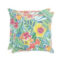 Pillow Perfect Bright Floral Indooroutdoor Accent Throw Pillow Plush Fill Weather And Fade Resistant Large Throw 185 X