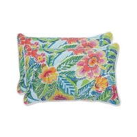 Pillow Perfect Bright Floral Indooroutdoor Accent Throw Pillow Plush Fill Weather And Fade Resistant Lumbar 115 X 185