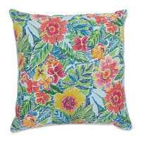 Pillow Perfect Bright Floral Indooroutdoor Accent Throw Pillow Plush Fill Weather And Fade Resistant Floor 25 X 25 M