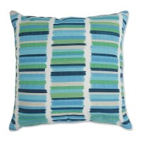 Pillow Perfect Stripe Indooroutdoor Accent Throw Pillow Plush Fill Weather And Fade Resistant Floor 25 X 25 Bluegree