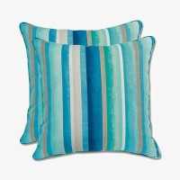 Pillow Perfect Stripe Indooroutdoor Accent Throw Pillow Plush Fill Weather And Fade Resistant Large Throw 185 X 185