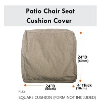 Youngseahome Patio Seat Cushion Covers,Washable Slip Covers Replacement,Waterproof Outdoor Furniture Chair Cushion Pillow Seat Cover For Couch,Garden,Sofa,Flax,24