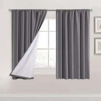 Hversailtex Blackout Curtains 54 Inch Length Light Blocking Rod Pocket Drapes For Living Room Thermal Insulated Window Curtains