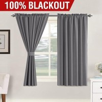 Hversailtex Blackout Curtains 54 Inch Length Light Blocking Rod Pocket Drapes For Living Room Thermal Insulated Window Curtains