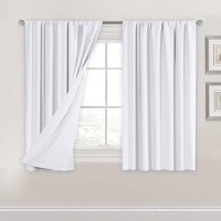 Hversailtex Primitive 100 Blackout Curtains With Rod Pocket Thermal Curtains 45 Inches Long Soundproof Drapes 2 Panels Set Ene