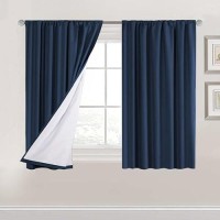 Hversailtex 100 Blackout Curtains 45 Inches Length Blackout Window Treatment Panels For Nursery Thermal Insulated Rod Pocket D