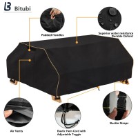 Bitubi 70 / 72 Inch Waterproof Picnic Table Cover With Bench Covers,Classic Black Wind Dust Proof Anti-Uv, 72