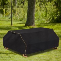 Bitubi 70 / 72 Inch Waterproof Picnic Table Cover With Bench Covers,Classic Black Wind Dust Proof Anti-Uv, 72