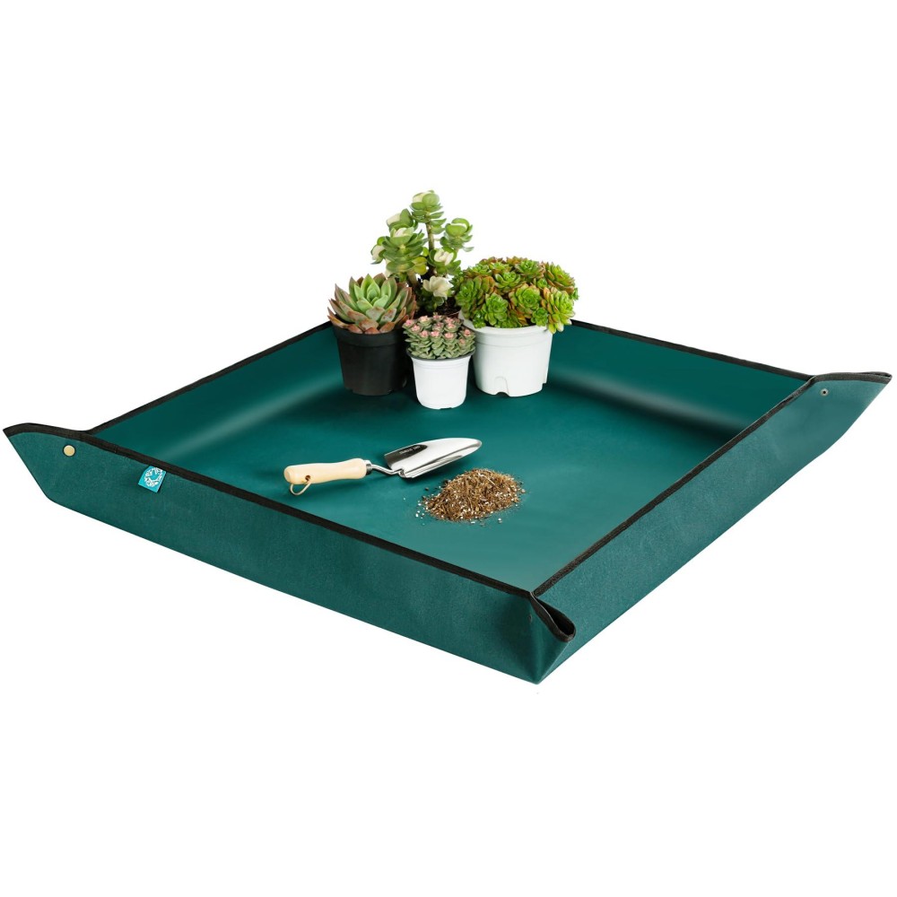 Melphoe Plant Repotting Mat 600D Extra Thickened Stiffer Oxford 394 X 394 Fabric Durable Coating Waterproof Transplanting