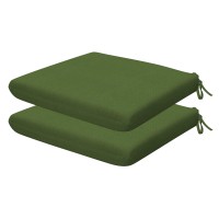 Honeycomb Indooroutdoor Textured Solid Artichoke Green Universal Seat Cushion Recycled Fiberfill Weather Resistant Comfortab