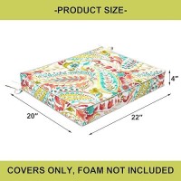 Dytxiii Patio Cushion Covers 22 X 20 X 4 Inch Patio Chair Seat Covers Only Water Resistant Patio Cushion Slipcovers Replacemen