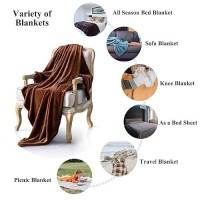 Jiahannha Flannel Fleece Blanket Throw Size(60 By 80 Inches) Brown Throw Blanket For Couch Sofa Bed 280Gsm Super Soft Plush Cozy And Lightweight Warm Bed Blanket For All Season