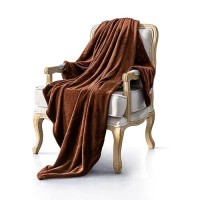 Jiahannha Flannel Fleece Blanket Throw Size(60 By 80 Inches) Brown Throw Blanket For Couch Sofa Bed 280Gsm Super Soft Plush Cozy And Lightweight Warm Bed Blanket For All Season