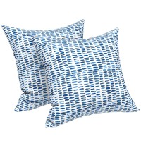 Lvtxiii Outdoor/Indoor Throw Pillows, Decorative Throw Pillows With Inserts, 18?X18? Square Pillows For Bed, Couch, Sofa And Patio Furniture (Set Of 2, Monstera Blue)