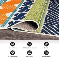 Rugshop Marbella Contemporary Boho Nonshedding Patio Deck Backyard Indooroutdoor Area Rug 710 X 10 Multi