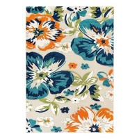 Rugshop Bergamo Contemporary Floral Nonshedding Patio Deck Backyard Indooroutdoor Area Rug 5 X 7 Multi