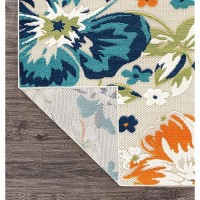 Rugshop Bergamo Contemporary Floral Nonshedding Patio Deck Backyard Indooroutdoor Area Rug 710 X 10 Multi