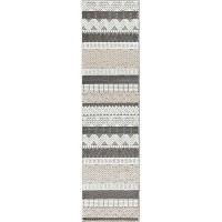 Rugshop Marbella Contemporary Boho Nonshedding Patio Deck Backyard Indooroutdoor Runner Rug 2 X 7 Gray