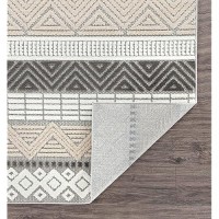 Rugshop Marbella Contemporary Boho Nonshedding Easy Cleaning Patio Deck Backyard Indooroutdoor Area Rug 710 X 10 Gray