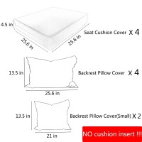 Tecosara Patio Cushion Covers For 5 Pcs Patio Furniture Sets, 10 Covers Outdoor Cushion Covers For Seat And Back, Water Repellent Outside Cushion Covers Replacement