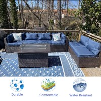 Tecosara Patio Cushion Covers For 5 Pcs Patio Furniture Sets, 10 Covers Outdoor Cushion Covers For Seat And Back, Water Repellent Outside Cushion Covers Replacement