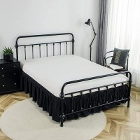 Xuan Dian Bed Skirt Ruffled Bed Skirt With Split Corners 18 Inch Drop Dust Ruffle Bed Skirt With Platform Black Full Size