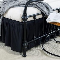 Xuan Dian Bed Skirt Ruffled Bed Skirt With Split Corners 18 Inch Drop Dust Ruffle Bed Skirt With Platform Black Full Size