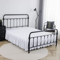 Xuan Dian Bed Skirt Ruffled Bed Skirt With Split Corners 18 Inch Drop Dust Ruffle Bed Skirt With Platform White Twin Size