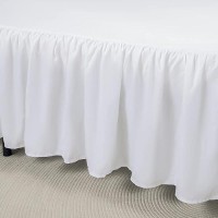 Xuan Dian Bed Skirt Ruffled Bed Skirt With Split Corners 18 Inch Drop Dust Ruffle Bed Skirt With Platform White Twin Size