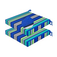 Water-Resistant Square Patio Seat Cushions Outdoor Seat Cushions High-Density Thickened Sponge Filling,For Indooroutdoor Patio Furniture Garden Decorate Seat Cushion 17X17In 2Pack Blue Stripes