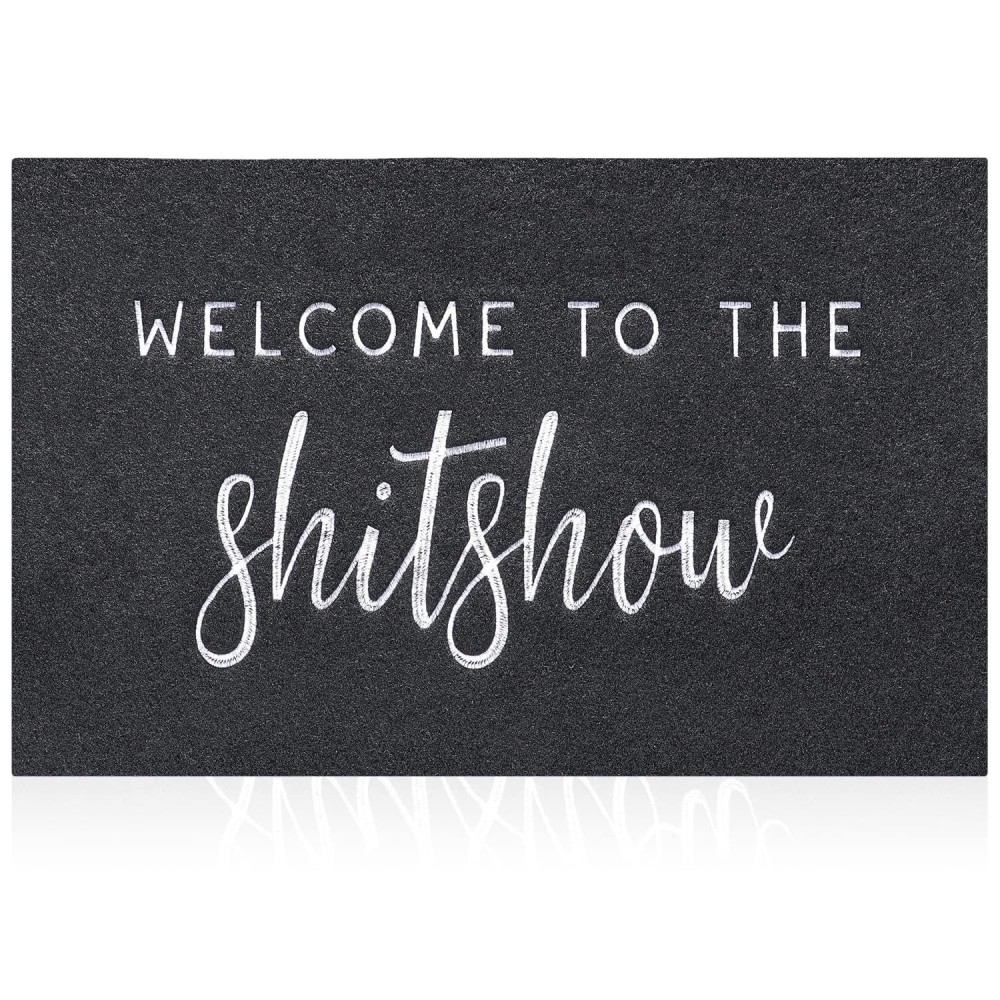 Aazzkang Welcome Mat Outdoor Funny Welcome To The Shitshow Doormat With Non Slip Rubber Backing Quickly Trap Dirt Easy To Clean