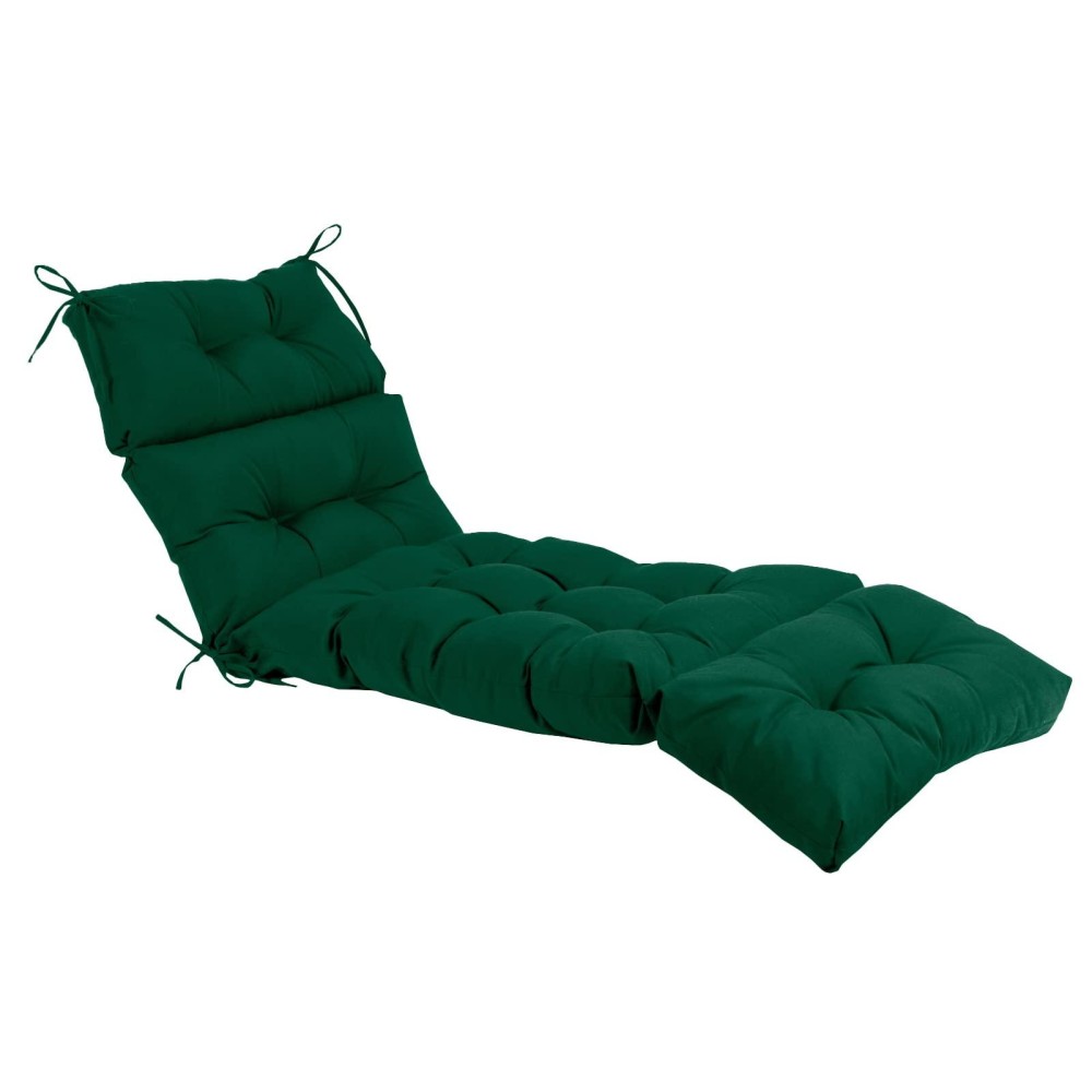Qilloway Indoor/Outdoor Chaise Lounge Cushion, Replacement Pool Cushions. (Mallard/Forest Green)