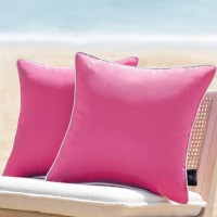 Phantoscope Pack Of 2 Outdoor Waterproof Solid Throw Decorative Pillow Cover Decorative Square Outdoor Pillows Cushion Case Pati