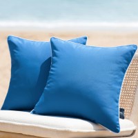 Phantoscope Pack Of 2 Outdoor Waterproof Solid Throw Decorative Pillow Cover Decorative Square Outdoor Pillows Cushion Case Pati