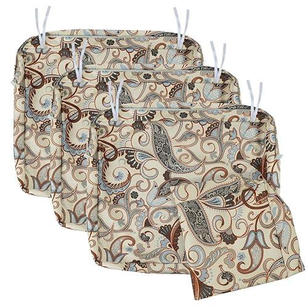 Nettypro Patio Furniture Cushion Covers Replacement Set 4 Water Repellent Uv Resistant Outdoor Chair Seat Cushion Slipcover With Zipper And Tie  Replacement Cover Only  22 X 20 X 4 Inch