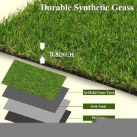 Weidear Artificial Grass 9 Ft X 17 Ft  0.8 Inch Fake Grass Mat  4 Tones Synthetic Turf Rug  Indoor Outdoor Turf Grass For Dogs Pets/Patio Lawn Landscape Garden  Customized Sizes