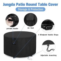 Jungda Patio Furniture Covers Round 32 Inch Outdoor Round Table Cover Waterproof Round Patio Furniture Cover For All Weather Resistant - 32 X 28 Inch