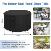 Jungda Patio Furniture Covers Round 32 Inch Outdoor Round Table Cover Waterproof Round Patio Furniture Cover For All Weather Resistant - 32 X 28 Inch