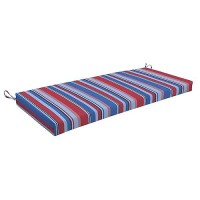 Honeycomb Indooroutdoor Stripe Blue Red Cushion Recycled Fiberfill Weather Resistant Reversible Comfortable And Stylish P