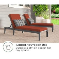 Honeycomb Outdoor Chaise 225 W X 70 L Textured Solid Terracotta Patio Cushion