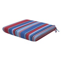 Honeycomb Indoor/Outdoor Stripe Blue & Red Universal Seat Cushion: Recycled Fiberfill, Weather Resistant, Comfortable And Stylish Pack Of 2 Patio Cushions: 18