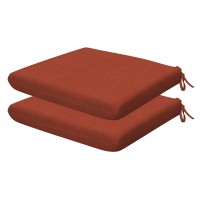 Honeycomb Indoor/Outdoor Textured Solid Terracotta Universal Seat Cushion: Recycled Fiberfill, Weather Resistant, Comfortable And Stylish Pack Of 2 Patio Cushions: 18