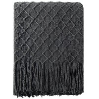 Ntbay Acrylic Knitted Oversized 60X80 Twin Throw Blanket Lightweight And Soft Cozy Decorative Woven Blanket With Tassels For Tr