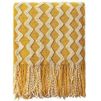 Ntbay Acrylic Knitted Oversized 60X80 Twin Throw Blanket Lightweight And Soft Cozy Decorative Woven Blanket With Tassels For Tr