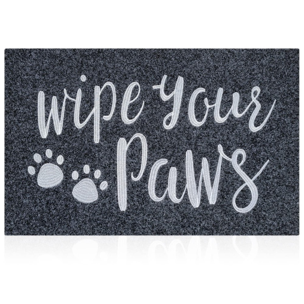 Aazzkang Wipe Your Paws Door Mat Large 36X24 Funny Dog Paw Doormat Easy To Clean Decorative Front Door Entrance Mat With Non